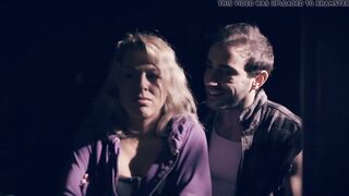 Blonde Hitchhiker Getting DPed By Big cocked Creepy Bros