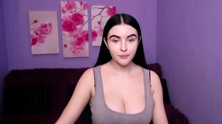 Busty Latvian Gloria with big areolas licks nipples