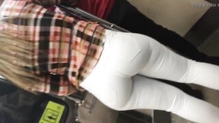 Nice ass in white jeans. Ass. Big ass in white jeans