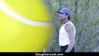 Tennis Playing Teens Swap Their Stepdads for Fun -