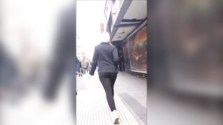 stunning girl in skin tight leggings