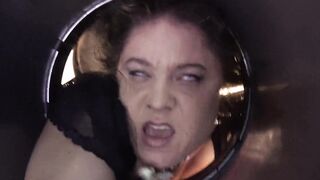 Stepmom stuck in the garbage can needs sex to get free