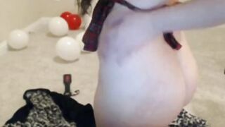 PAWG webcam show with dildo.