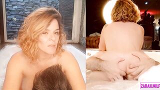 Multiple intense female orgasm as she fucks a guy in the hot tub