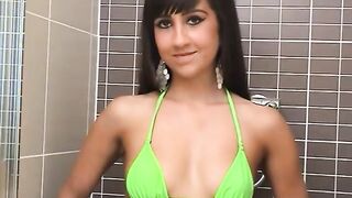 Young whore gets really naughty while taking a shower