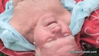 Pretty babe fucked by old guy