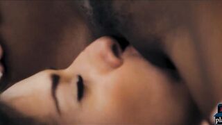 Ebony and white MILF horny lesbian sex after a shower