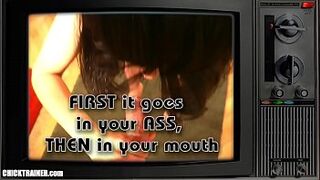 Britney's Relentless Ass to Mouth Training. Vintage Anal Cum Swallow. Filthy Amateur Slut with Perfect Boobs Degraded & Broken!