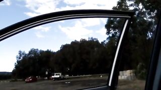 Rubbing clit in car