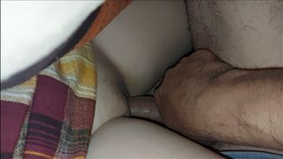 Back to school, stepdaughter and stepfather secretly fuck at night, they must not make noise or the wife wakes up