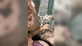 Sexy Granny Momma Vee Strokes Her Step Cousins Cock in the Hot Tub!