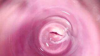 Inside Mia's vagina, internal camera in teen pussy