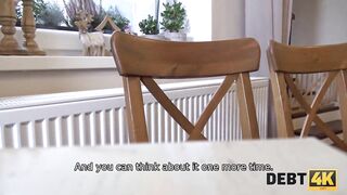 DEBT4k Debt collector will ask the boss for delay if the woman lets fuck her