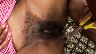 Hot black slut rides the black cock