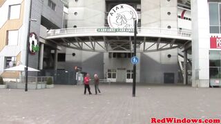 Skanky redlight swallows some cum