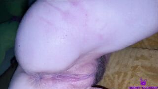 horny closeup - woman got banged quickly on New Year's Eve.