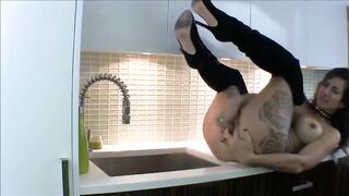BustyTiny is a Hot Naugty girl in the kitchen.