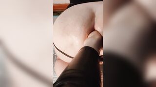 Foot fisting slave ass