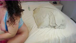 Hot voluptuous girl shaking with orgasm and squirting