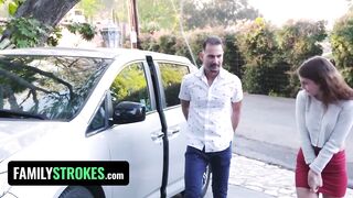 Busty Petite Ellie Eilish Enjoys Some Sneaky Pounding With Her Old Step Father - FamilyStrokes