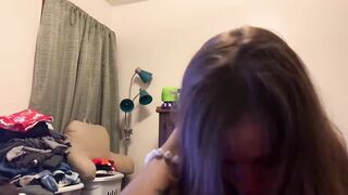 Cute lesbian bestfriend comes into my room to suck me off