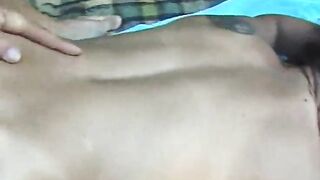 Tanned bitch with big natural brest wants a big dick
