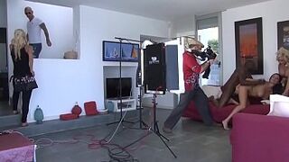 A makeup artist gets fucked on a porn film set by an actor
