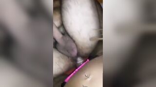Guy sucks and than gets fucked by blonde shemale