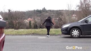 Desperate To Pee Babe Does It In Public