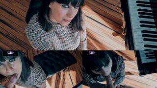 Piano teacher loves to suck her students cock