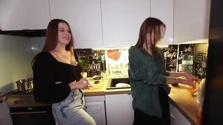 Sisters Mia and Bella decided to check which of their guys has a bigger dick