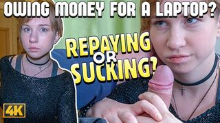 Debt4k. Poor girl Alice Klay loves cool gadgets and pays
