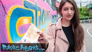 Public Agent - very cute college Teen art student 19yrs old with nice natural tits studies a big dick outdoors