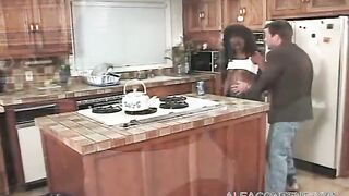 College Ebony Hottie Sucking Cock