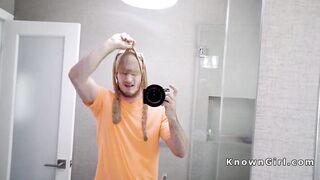 Pantyhose lover bangs his big ass girlfriend