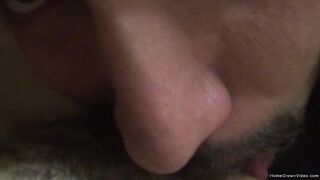 Brunette amateur gets a mouthful before riding her boyfriends dick