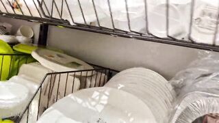 Handjob with lots of spit in a store :P so risky