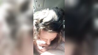 Dope whore lets a dude cum on her face after she watches herself suck cock