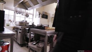 Blanche Bradburry & Ally Breelsen sodomised - Sex & Kitchen