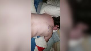Hairy wife gets a doggystyle creampie