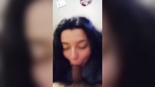 Young Latina sucking my big cock