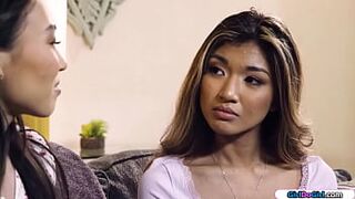 18yo asian is facesitted by petite 19yo