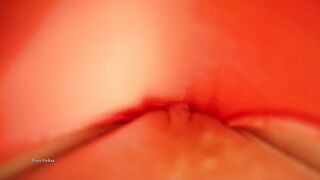 Penetration in a narrow pussy. Little pussy in pink panties.