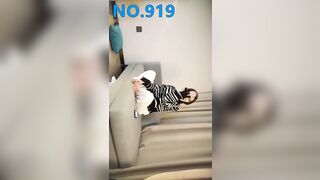 Chinese Real Sweet girl blowjob on knees