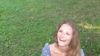 Sexy brunette fucked in the forest