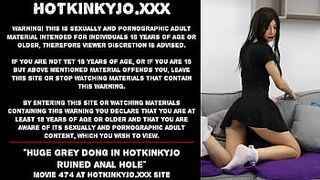 Huge grey dong in hotkinkyjo ruined anal hole