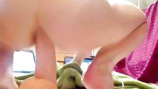 My very horny fucks her ass with huge dildo