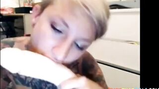 Very Nice Tatooed Girl Rough Throat Sex With Dildo