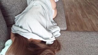 Her white socks and loud moans drive me crazy. Morning surprise for Paula.