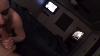 Jane Cums on Her Big Dildo while Dick Cums on Jane's Tits!